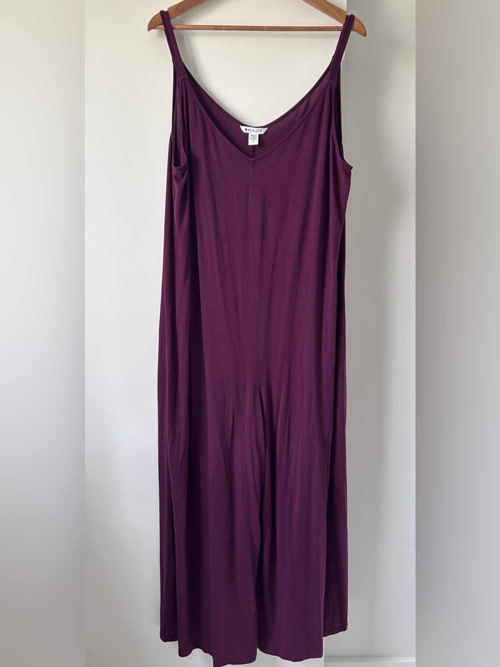 Athleta -1X- Sleeveless V-Neck Plum Jumpsuit